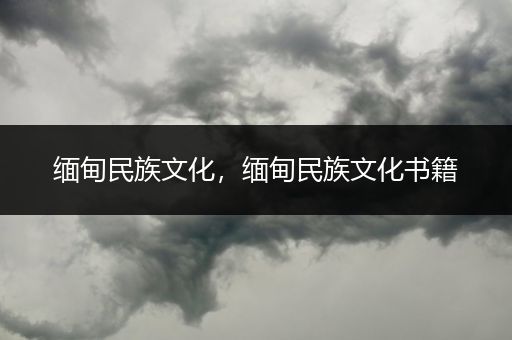 缅甸民族文化，缅甸民族文化书籍